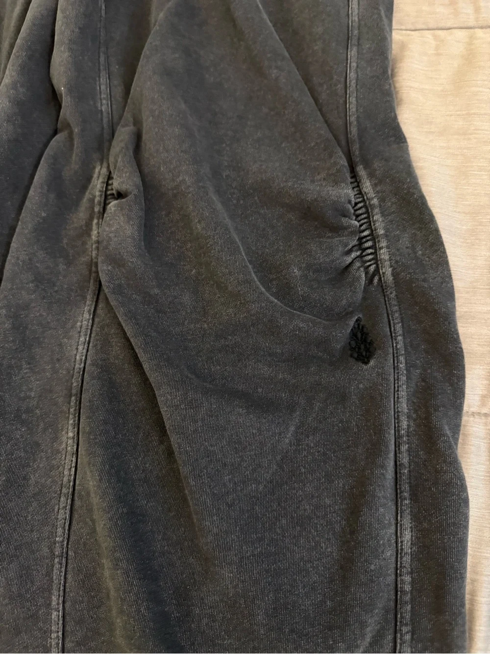 Free People Washed Black Drawstring Jumpsuit